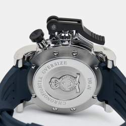 Graham Black Stainless Steel Rubber Chronofighter Oversized GMT 2OVGS.B26A.C89S Men's Wristwatch 47 mm