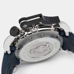 Graham Black Stainless Steel Rubber Chronofighter Oversized GMT 2OVGS.B26A.C89S Men's Wristwatch 47 mm