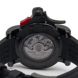 Graham Black PVD Coated Stainless Steel Rubber Limited Edition Chronofighter Trigger 2TRAB.B10A Men's Wristwatch 46 mm