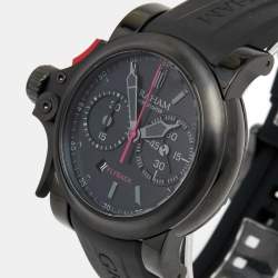 Graham Black PVD Coated Stainless Steel Rubber Limited Edition Chronofighter Trigger 2TRAB.B10A Men's Wristwatch 46 mm