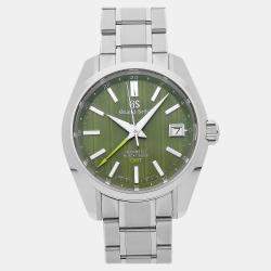 مملوكة مسبقًا ساعة يد رجالية خضراء جران سيكو كولكشن هيريتاج هاي بيت 36000 جي إم تي SBGJ259 أوتوماتيكية من الفولاذ المقاوم للصدأ 40 ملم مملوكة مسبقًا