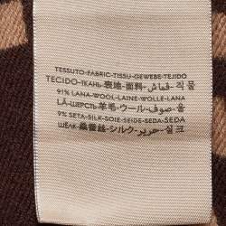 Pre Owned Gucci Beige/Brown GG Jacquard Wool Freedom Scarf