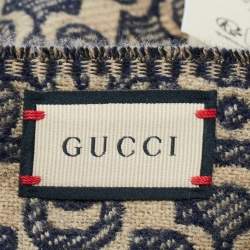 Gucci Brown Dubly Horsebit Pattern Scarf