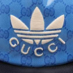 Gucci X Adidas Blue GG Supreme Coated Canvas Baseball Cap