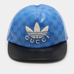 Gucci X Adidas Blue GG Supreme Coated Canvas Baseball Cap