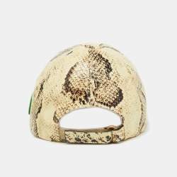 Gucci x MLB Beige Snake Print Leather Baseball Cap M
