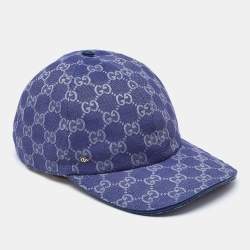 Pre Owned Gucci Blue GG Canvas Baseball Cap M