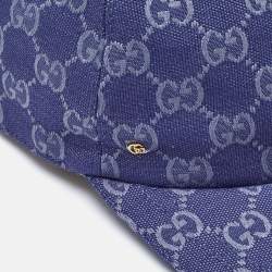 Pre Owned Gucci Blue GG Canvas Baseball Cap M