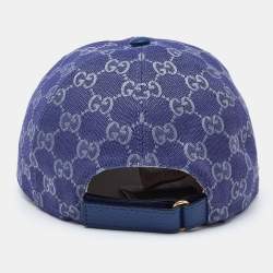 Pre Owned Gucci Blue GG Canvas Baseball Cap M