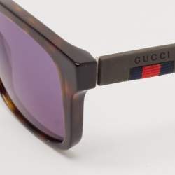 Gucci Black GG0008S Web Square Sunglasses