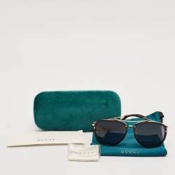 Gucci Black/Gold GG0662S Aviator Sunglasses