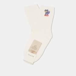 Gucci White Cotton Treccina Latte Socks M (24-26 cm)