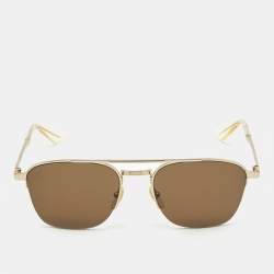 Gucci Brown/Gold Tone GG0985S Aviator Sunglasses