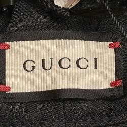 Gucci Black/Grey Wool Logo Patch Bucket Hat XL