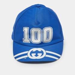 Pre Owned Gucci Blue Cotton College Baseball Cap XXS