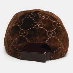 مملوكة مسبقًا Gucci Brown GG Velvet Baseball Cap M
