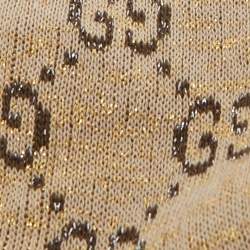 Pre Owned Gucci Beige GG Lamé Socks M