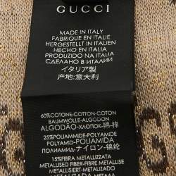 Pre Owned Gucci Beige GG Lamé Socks M