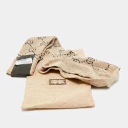 Pre Owned Gucci Beige GG Lamé Socks M