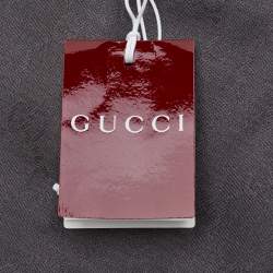Pre Owned Gucci Grey GG Monogram Jacquard Wool & Silk Scarf
