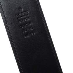 مملوكة مسبقًا حزام إبزيم حرف جي متشابك جلد غوتشيسيما أسود 80 سم