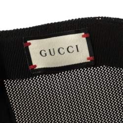 مملوكة مسبقًا كاب بيسبول غوتشي مزين شعار الماركة نايلون و جلد أسود مقاس كبير (لارج)