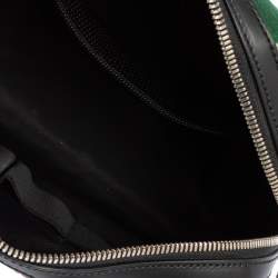 Pre Owned Gucci Beige/Balck GG Supreme Canvas and Leather Web Toiletry Pouch