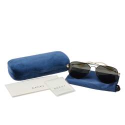 مملوكة مسبقًا نظارة شمسية غوتشي GG0515S بي أفياتور أسود و ذهبي 