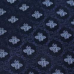 Pre Owned Gucci Navy Blue Superbee Silk Jacquard Tie