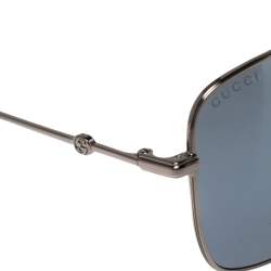 Pre Owned Gucci Gunmetal/Grey GG0108S Aviator Sunglasses