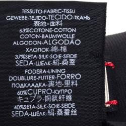 Pre Owned Gucci Black Micro Ribbed Cotton Silk Tie