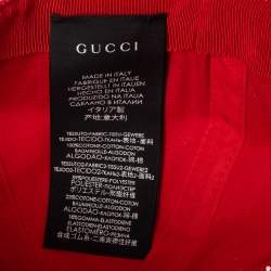 Pre Owned قبعة بيسبول غوتشي كانفاس أحمر/أوف وايت بالشعار مقاس كبير - لارج