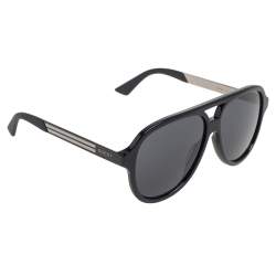 مملوكة مسبقًا Gucci Black Acetate GG0688S Aviator Sunglasses