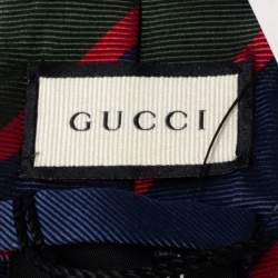Pre Owned Gucci Multicolored Striped Silk Skinny Tie