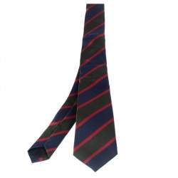 Pre Owned Gucci Multicolored Striped Silk Skinny Tie