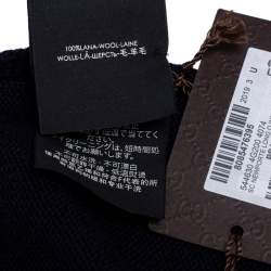 Gucci Navy Blue Web Stripe Newporte Wool Muffler 