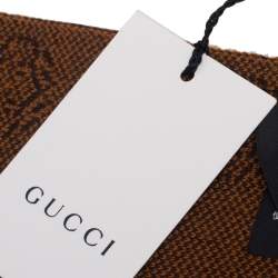Gucci Dapper Dan Brown GG Jacquard Wool Muffler 