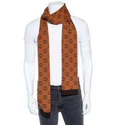 Gucci Dapper Dan Brown GG Jacquard Wool Muffler 