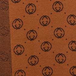 Gucci Dapper Dan Brown GG Jacquard Wool Muffler 