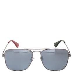 Pre Owned Gucci Web GG0108S Aviator Mirrored Sunglasses