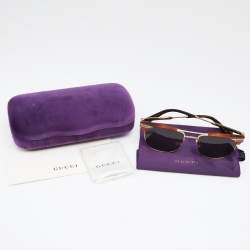 Pre Owned Gucci Gucci Brown Havana GG0287S Gradient Sunglasses