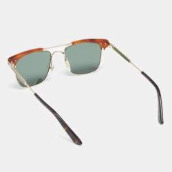 Pre Owned نظارة شمسية غوتشي جي جي 0287أس أفياتور هافانا بني متدرجة 