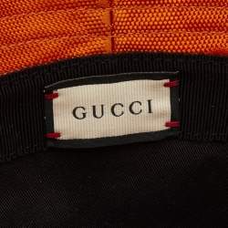 Pre Owned Gucci Off the Grid Orange GG Fabric Bucket Hat S