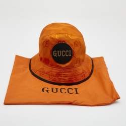 Pre Owned Gucci Off the Grid Orange GG Fabric Bucket Hat S