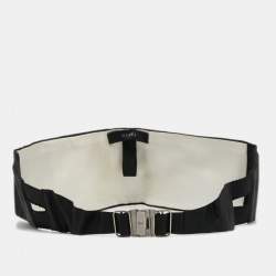 Pre Owned Gucci Black Pleated Silk Joaquin Cummerbund