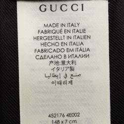 مملوكة مسبقًا Gucci Black Bee Embroidered Silk Slim Tie