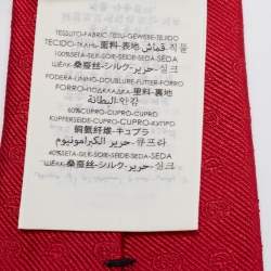 Pre Owned Gucci Red Weppy Silk Jacquard Slim Tie