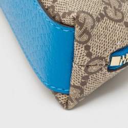 Pre Owned Gucci x Disney Beige/Blue GG Supreme And Leather Pencil Case