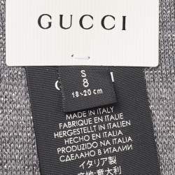 Pre Owned Gucci Silver & Beige Logo Monogram Lurex Knit Knee High Socks S (8)