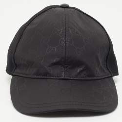 Gucci Black GG Nylon & Mesh Baseball Cap XL
